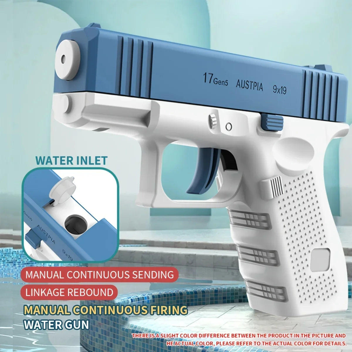 💦 Pistolet à Eau Haute Pression – Jouet d’Été Automatique Sans Batterie pour Enfants et Adultes