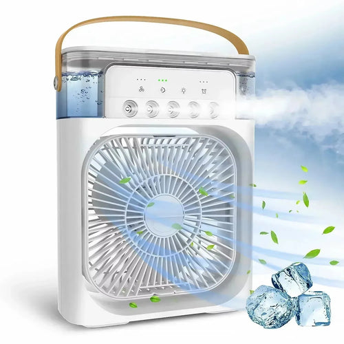 ❄️ Mini Climatiseur 3-en-1 OLOEY™ – Ventilateur, Humidificateur & Lampe LED