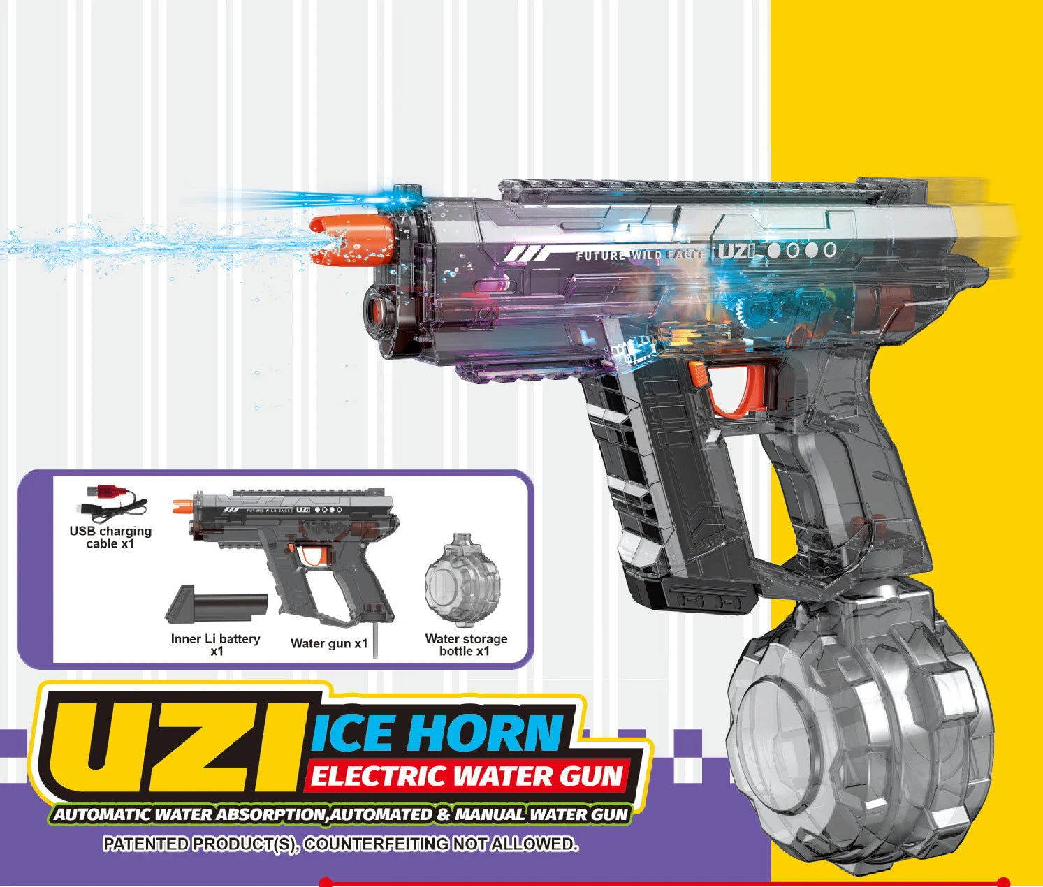 🔫💥 Pistolet à Eau Électrique UZI™ – Haute Pression & Rechargeable