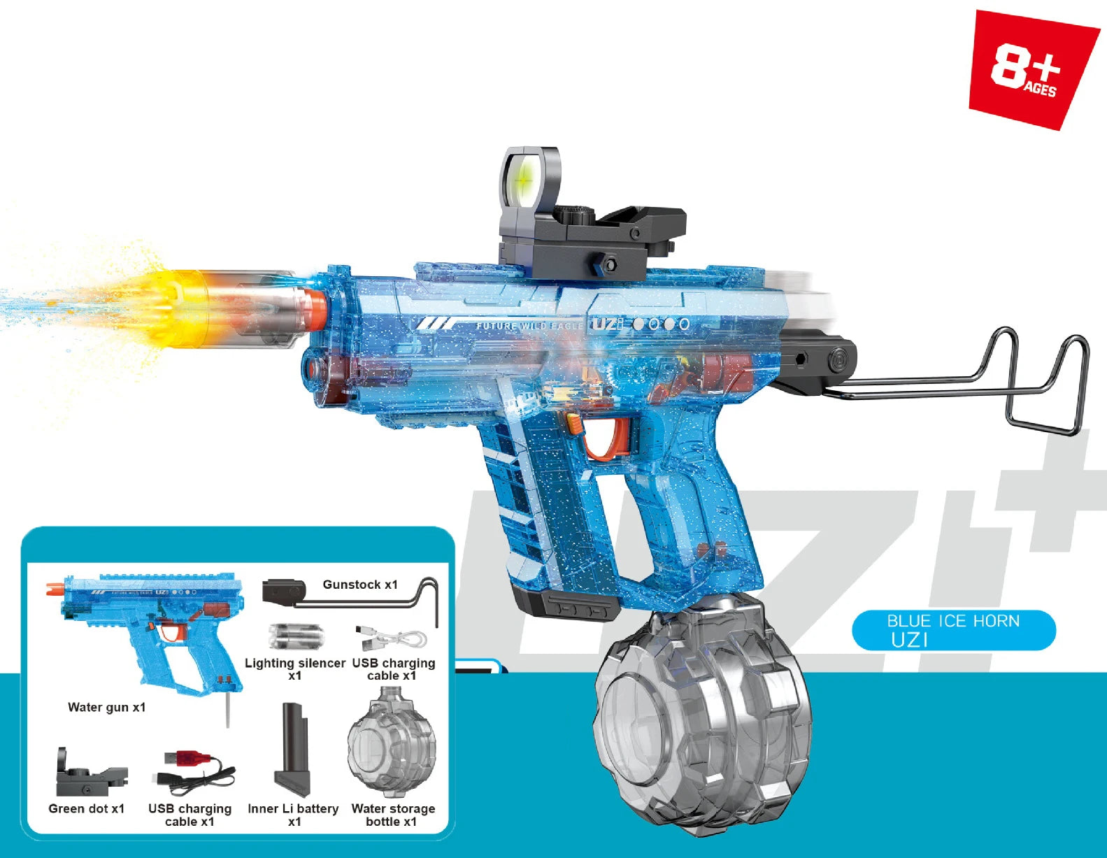 🔫💥 Pistolet à Eau Électrique UZI™ – Haute Pression & Rechargeable